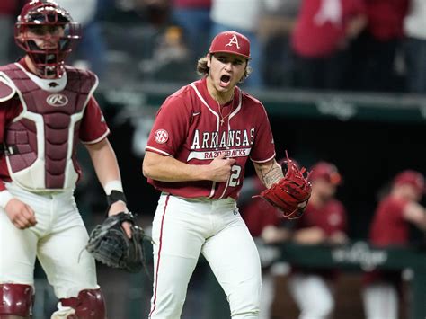 Arkansas baseball - Arkansas brought in only two transfer arms — both from the JUCO ranks — and they’re looking like contributors in 2023, especially left-hander Hunter Hollan. In addition to being a top-100 draft prospect, as mentioned above, he is No. 7 on D1Baseball’s ranking. The other is right-hander Cody Adcock (No. 41). Arkansas Baseball Roster Update